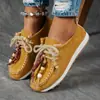 Mocassins de Miçangas Estilo Étnico Transfronteiriços para Mulheres Outono Novo Comércio Exterior Tamanho Grande Cadarço Frontal Sapatos Touca Atacado
