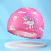 Nova touca de natação fofa e divertida de desenho animado para crianças, touca de tecido universal para meninos e meninas, touca confortável para a cabeça, fabricantes, atacado