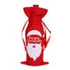 Chuangkeda Transfronterizo Nuevo Set de Botellas de Vino Navideñas Bolsa de Tela con Cordón Decoraciones Navideñas Suministros para el Hogar Navideño