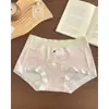 Linda Coleccionista~Pantaloncillos tipo bóxer sin costuras estilo japonés para mujer, Algodón Puro, Entrepierna Extendida, Pantaletas de Cuatro Esquinas que se ajustan a la cadera para mujer