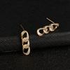 Pendientes de plata 925 estilo europeo y americano con baño de cobre fundido, pendientes de oro de 14 quilates, accesorios para pendientes geométricos DIY, accesorios para pendientes.