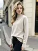 Novo suéter de tricô feminino com gola alta meia, pulôver casual solto estilo preguiçoso, blusa básica elegante de cor sólida