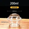 Vaso de pudín desechable de doble piel, tazón especial para leche, vaso de yogur, postre de gelatina y mousse, con tapa, caja de embalaje de plástico