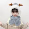 Gorro todo en uno transfronterizo, versátil y lindo, gorro de felpa engrosado para otoño e invierno, cálido y protector de orejas, gorro a prueba de viento y frío para niños y niñas