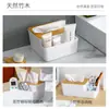 Caixa de Lenços de Bambu com Textura de Madeira para Casa Sala de Estar Mesa de Centro Caixa de Papel Armazenamento de Lenços de Mesa Caixa de Armazenamento de Lenços para Banheiro