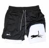 Shorts Deportivos de Verano para Hombre de Aliexpress Transfronterizos de Secado Rápido Transpirables Doble Capa Anti-Reflejo Falsos de Dos Piezas para Fitness Running