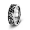 Anillo Popular de Acero de Titanio para Hombre de Amazon, Joyería Vintage Transfronteriza Europea y Americana, Anillo de Flor de Glicina Ojo del Diablo, Accesorio para la Mano