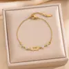 Nuevo Pulsera de Flor y Mariposa de Circonita de Lujo Ligero Estilo Francés para Mujer, Moderna y Versátil, Joyería de Diseño de Nicho de Alta Gama