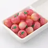 Mini Pêssego Realista Fruta Miniatura Comida Brinquedo 3D Pêssego Resina Artesanal DIY Acessório de Pulseira