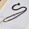 Pingente de Contas Dzi de Xizang Puramente Tecido à Mão Colar de Oito Fios Cera de Abelha Cordão de Pescoço Ajustável para Homens e Mulheres Novo Estilo