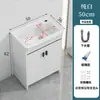 Gabinete de lavandería de aluminio tipo panal con tabla de lavar, lavabo de cerámica para lavandería, fregadero de lavandería para balcón, tocador de baño de pie