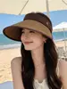 Sombrero de Sol con Ala Ancha para Mujer, Protección UV, Sombrero de Paja Parasol, Sombrero de Sol que Cubre la Cara, Sombrero de Sol de Ala Grande