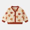 Ropa Nueva Otoño 2025 Cárdigan de Lana de Arroz para Bebé Abrigo Ropa de Otoño Primavera y Otoño Tops para Bebé Niños Estampado de Dibujos Animados Moderno