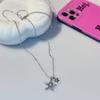 Collar con colgante de estrella sonriente de circonita para niños, diseño para mujer, sentido del diseño, celebridad de internet, cadena para clavícula, accesorios, cadena para clavícula de flor