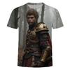 Camiseta de Manga Curta 2024 Hot Black Myth Goku Jogo Envolvente 2024 Verão Nova Solta Americana Masculina 3D