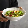 Tigela de Cerâmica Chuveiro de Meteoros de Iogurte de Fábrica Tigela Tigela de Sopa de Luxo Tigela para Macarrão Louça de Hotel Tigela Redonda para Salada de Frutas
