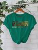 Camiseta de algodón puro de verano europeo y americano, de manga corta, cuello redondo, comercio exterior transfronterizo, camiseta estampada con patrón de letras americanas, fábrica de comercio exterior femenina