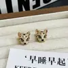 Pendientes y Collar de Leopardo Brillante con Microincrustaciones de Circonita Europeos y Americanos Collar de Moda Distintivo de Nicho para Mujer