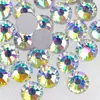 Acessórios de decoração DIY transparentes brancos cor AB transfronteiriços strass para unhas joias para unhas vidro de cristal strass chato