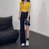 Calça Jeans Skinny Azul Escuro para Mulheres, Tamanho Grande, Cintura Alta, Emagrecimento, Solta, Esconde a Barriga, Caimento Fluido, Calça Reta até o Chão