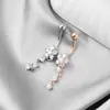 Europa y Estados Unidos comercio electrónico transfronterizo cobre incrustado circonita anillo para el ombligo flor incrustada circonita anillo para el ombligo colgante joyería para perforaciones al por mayor