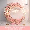 Arreglo floral artificial de alto nivel con flores rosas para bodas, arco de luna para bodas, flores para bodas