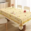 Nuevo mantel cuadrado a cuadros tipo crema, impermeable, a prueba de aceite, resistente al calor, lavable, estilo ins, para uso doméstico, mantel para mesa de café de PVC