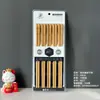 Palillos Hogar Palillos de Bambú Tienda de 10 yuanes Puesto Runjianghu 10 Pares de Palillos Palillos de Bambú Carbonizado Suministro de Puesto Palillos de Bambú