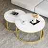 Conjunto de Mesa de Centro Retrátil de Luxo Leve Moderno Minimalista Sala de Estar de Apartamento Pequeno Mesa de Centro Casa Mesa Lateral Pequena Conjunto Combinado Redondo
