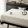 Mantel Romántico Francés Impermeable a Prueba de Aceite a Prueba de Quemaduras Ovalado para Mesa de Café Mesa de Comedor 2026 Nuevo Estilo Blanco Nieve Crema Suave