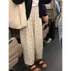 Pantalones de Globo Blanco Leche para Mujer, Otoño Holgados con Caída Lazo Pierna Ancha Protección Solar Yamamoto Casual Cortos