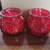 Copa de Vidrio con Forma de Cuenco del Tesoro Vela Roja Sin Humo Lámpara Eterna Doméstica de Interior para Adoración a Buda Vidrio A Prueba de Viento