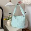 39131 Bolso de mano de algodón acolchado japonés con diseño de corazón, bolsa de viaje, bolso cruzado, bandolera de lona para mujer de gran capacidad