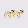 Brincos Pequenos de Zircônia Sol Europeus e Americanos Mais Vendidos Brincos de Cobre em Forma de Coração Geométrico Simples Personalizados Brincos de Zircônia da Moda
