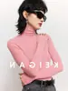 Camisa de Malha Base Biella160S Lã Dourada 120S Lavável Slim Fit Ombro Direito Interno Manga Longa