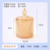 Copo Vazio de Vidro Transparente Resistente a Altas Temperaturas Recipiente para Vela de Aromaterapia Caseira DIY Copo de Cristal Colorido Fosco com Padrão e Tampa