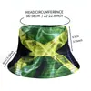 Chapéu de pescador com estampa digital transfronteiriça para homens e mulheres, chapéu bucket com proteção solar da bandeira da Jamaica, chapéu da moda hip-hop dupla face