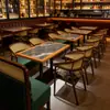 Mesas e Cadeiras Estilo Industrial de Placa Marinha para Venda no Atacado de Fábrica, Mesas e Cadeiras de Lazer Comerciais para Cafeterias Modernas, Restaurantes de Chá, Lojas de Chá com Leite