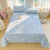 Lençol de Cama de Algodão Cru Tecido Grosso Novo Estilo, Lençol de Cama Doméstico, Conjunto de Roupa de Cama de Três Peças, Capa de Colcha Tradicional, Lençol de Cama Estampado Doméstico Atacado