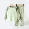 Conjunto de Ropa Interior Térmica para Niños 7A Antibacteriano Ropa de Otoño para Niños y Pantalones Camiseta Base Pijamas para Niñas Mayores Ropa para el Hogar