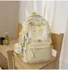 Mochila Estudiante Nueva con Patrón de Cuadros Protección de Columna Reducción de Carga para Estudiantes de Secundaria y Preparatoria Linda Dulce Fresca Gran Capacidad Doble Correa para el Hombro