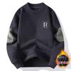 Suéter Masculino de Lã 2024 Top Quente Roupas Outono e Inverno Lã Dupla Face Espessura Manga Longa Camiseta Base Jaqueta para Homens