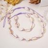 Collar de conchas estilo hawaiano de venta caliente transfronteriza, serie de playa, pulsera tejida de conchas oceánicas, collar, traje