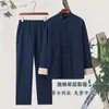 Traje de Ropa Sencilla Estilo Chino Budista Zen para Hombre Traje de Vestir de Algodón y Lino para Adorar a Buda Traje Tang Estilo Zen para Hombre para Meditación