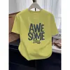 Diseño único, hombro recto, algodón puro, cuello redondo, manga corta, camiseta para mujer, moderna y elegante, top tie-dye azul, verano 2026