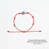 Pulsera Trenzada Roja Ajustable Ojo Maligno con Amuleto Ojo Turco Azul