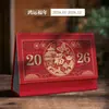 Calendario de Escritorio 2026 Año del Caballo Adorno de Escritorio Personalizado Calendario Festivo Rojo Publicidad para Empresas Nota Personalizada Calendario Mensual