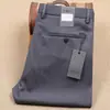 Calças grossas masculinas de lã para Outono e Inverno retas macias cinza quentes sem passar anti-rugas lã calças casuais de negócios masculinas