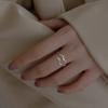 Anillo de asta de plata esterlina s925 para mujer, estilo frío, diseño minimalista de nicho, anillo abierto con rama de sentido avanzado.