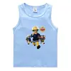 Ropa de Verano para Bomberos Chaleco Infantil Estilo Coreano Camiseta Interior Casual Absorbente de Sudor de Color Caramelo Sin Mangas para Niños Pequeños